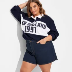 Women's Foundational Curvy Heritage Denim Shorts - Wild Fable™ Dark Wash -Herday Fashion GUEST c22e0145 ac35 4f17 b785 69f13b1f97b4