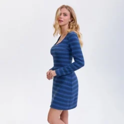 Women's Long Sleeve Mini Dress - Wild Fable™ Royal Blue Striped -Herday Fashion GUEST c9062898 fc39 436e b4c0 66c99099a477