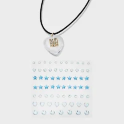 Acrylic Heart With Face Gems Pendant Necklace - Wild Fable™ Clear/Black -Herday Fashion GUEST ca1856fc d188 45a5 8ceb 68e20f39b176