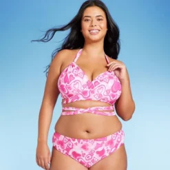 Women's Wrap Bralette Bikini Top - Wild Fable™ Pink Heart Print -Herday Fashion GUEST cbf1d757 25f2 443b 9de8 12f87a7677e9