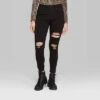 Women's Super-High Rise Distressed Skinny Jeans - Wild Fable™ Black -Herday Fashion GUEST cce63fba 361e 4d07 8f31 a9375af6df1b
