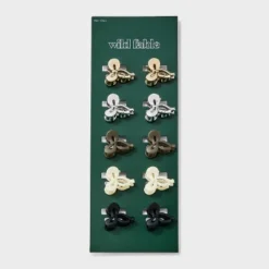 Mini Bow Claw Hair Clip Set 10pc - Wild Fable⢠Cream/Black/Silver