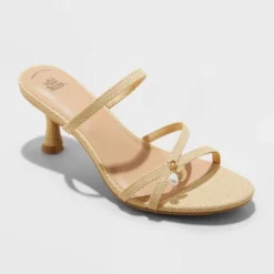 Women's Brodie Strappy Raffia Charm Heels - Wild Fable™ Tan -Herday Fashion GUEST cdcb761f cd05 44d2 a22d 9539821bea7a