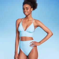 Women's High Leg Cheeky High Waist Bikini Bottom - Wild Fable™ Light Blue -Herday Fashion GUEST ce5085e7 1c7e 49fa 900e 0f4436ca71a0