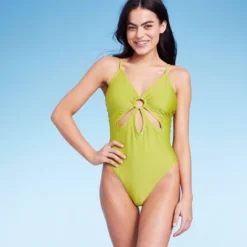 Women's Ring Front Cut Out One Piece Swimsuit - Wild Fable™ Green -Herday Fashion GUEST ce6bc5e4 5379 4dd2 82b5 d69ed62927f3