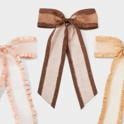 Organza Bow Pelican Hair Clip Set 3pc - Wild Fable™ Brown/Cream -Herday Fashion GUEST d347abd8 0af4 4fff 9c4a b16bcf10f938