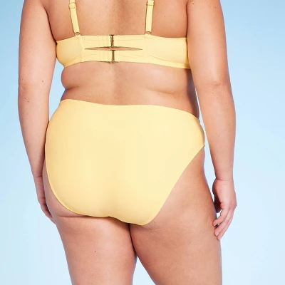 Women's Side-Tie Mid-Rise Cheeky High Leg Bikini Bottom - Wild Fable™ Yellow 3 Women's Side-Tie Mid-Rise Cheeky High Leg Bikini Bottom - Wild Fable™ Yellow