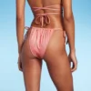 Women's Side-Tie Adjustable High Leg Bikini Bottom - Wild Fable™ Pink Lurex -Herday Fashion GUEST d56836b4 0773 41cf 9a71 81bc37b7466d