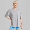 Women's Oversized Not Serious Graphic T-Shirt - Wild Fable™ Gray -Herday Fashion GUEST d58bb11d 5fdb 46be 9c6f c87a247f39f0