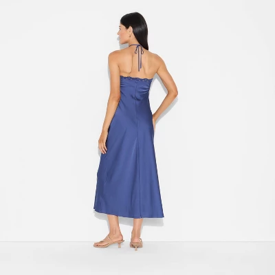 Women's Lace Trim Maxi A-Line Dress - Wild Fable™ Blue 4 Women's Lace Trim Maxi A-Line Dress - Wild Fable™ Blue - Image 2