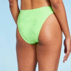 Women's Terry Textured High Leg Cheeky Bikini Bottom - Wild Fable™ Green -Herday Fashion GUEST d8612a8f b130 4745 935d 385f2a8b5254