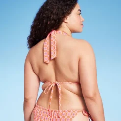Women's U Bralette Multiway Bikini Top - Wild Fable™ Orange Tile Print -Herday Fashion GUEST dc665877 e46b 4efb 8fcb 02aa3b1c3628