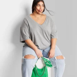 Women's Short Sleeve Relaxed Fit V-Neck T-Shirt - Wild Fable™ -Herday Fashion GUEST de2f8a46 b446 4432 bdf2 c15fe5d5e799