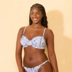 Women's Shirred Underwire Bikini Top - Wild Fable™ Blue/Cream Floral -Herday Fashion GUEST e043204c 368e 41ec 92dc 2643364a9a58