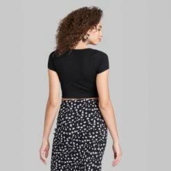 Women's Short Sleeve Square Neck Fitted Seamless T-Shirt - Wild Fable™ -Herday Fashion GUEST e24e84d3 e627 4bfd b784 a9e700554d04