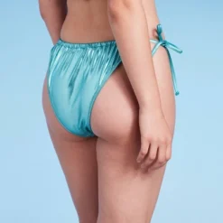 Women's Foil Strappy Extra High Leg Super Cheeky Bikini Bottom - Wild Fable™ Teal Blue -Herday Fashion GUEST e33f33bb b98a 45a5 83f6 ce4f9c1ff120