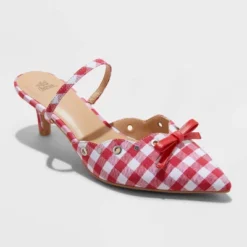 Women's Lysandra Gingham Eyelet Kitten Heels - Wild Fable™ Red -Herday Fashion GUEST e3e67ebb 200c 4dc0 9bc8 dddff3d73845