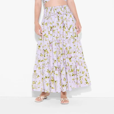 Women's Tiered Maxi A-Line Skirt - Wild Fable™ Mauve 3 Women's Tiered Maxi A-Line Skirt - Wild Fable™ Mauve