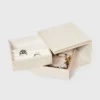 Metallic Leather Rotatable Jewelry Organizer - Wild Fable™ Cream: Faux Leather Storage Box, Adult Use, 5"x5"x3.5" -Herday Fashion GUEST e4e1820d 0644 452c 84c9 b249dc6cfe23