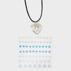 Acrylic Heart With Face Gems Pendant Necklace - Wild Fable™ Clear/Black -Herday Fashion GUEST e8acb748 90fc 43d1 8a41 c05831685ca6