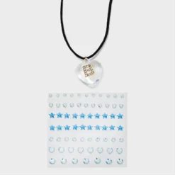 Acrylic Heart With Face Gems Pendant Necklace - Wild Fable™ Clear/Black -Herday Fashion GUEST ec1b30c0 f79a 4d89 b49b 769d49dfa933