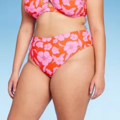 Women's High Leg Extra Cheeky Low-Rise Bikini Bottom - Wild Fable™ Orange/Pink Tropical Print -Herday Fashion GUEST ee681f11 e039 4acc 9ace ba724255f4a7