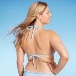 Women's Lace Detail Triangle Bikini Top - Wild Fable™ Blue -Herday Fashion GUEST ef5378b5 46a3 4daa a29b 5f09ec9fb198