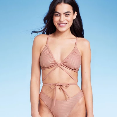 Women's Strappy Underwire Bikini Top - Wild Fable™ Brown Lurex 9 Women's Strappy Underwire Bikini Top - Wild Fable™ Brown Lurex - Image 7