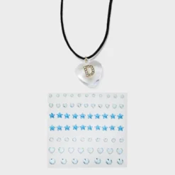 Acrylic Heart With Face Gems Pendant Necklace - Wild Fable™ Clear/Black -Herday Fashion GUEST f25f0c14 a693 4f50 b334 54ccdfe31262