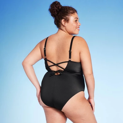 Women's Wrap Cut Out Cheeky One Piece Swimsuit - Wild Fable™ Black 3 Women's Wrap Cut Out Cheeky One Piece Swimsuit - Wild Fable™ Black