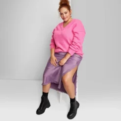 Women's V-Neck Fuzzy Oversized Pullover Sweater - Wild Fable™ -Herday Fashion GUEST f724018c 6bac 4f30 a2a1 e2fc12898407