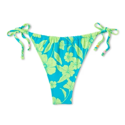 Women's Adjustable Coverage Bikini Bottom - Wild Fable™ Blue/Green Tropical Print 10 Women's Adjustable Coverage Bikini Bottom - Wild Fable™ Blue/Green Tropical Print - Image 8