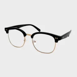 Square Plastic Metal Combination Club Blue Light Filtering Glasses - Wild Fable™ Black: UV Protection, Medium Fit, Recycled Frame