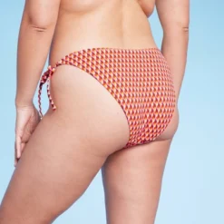 Women's Ribbed Side-Tie Scoop Front High Leg Extra Cheeky Bikini Bottom - Wild Fable™ Geo Print -Herday Fashion GUEST fb77b4e9 7c91 4a4a a13d b04b360ece68