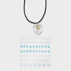 Acrylic Heart With Face Gems Pendant Necklace - Wild Fable™ Clear/Black -Herday Fashion GUEST ff2c9210 0e62 4e01 a8fc d75ad3833cd5